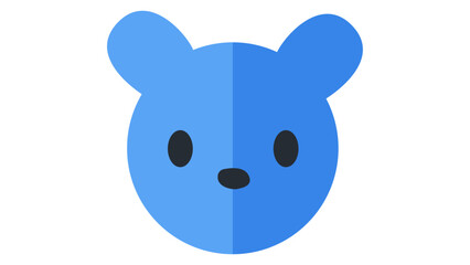 blue animal face icon vector