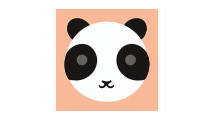 happy panda face shape vector