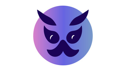 cute face with mustache