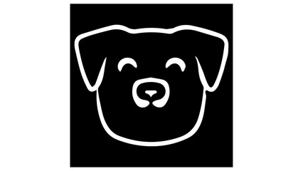 cute happy dog white silhouette