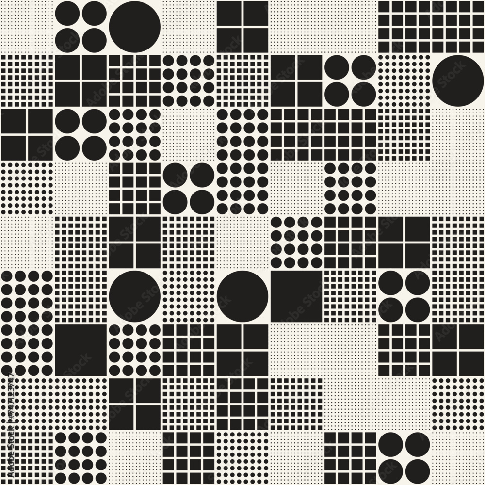 Wall mural vector seamless pattern. repeating geometric elements. stylish monochrome background design.