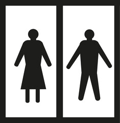 Panneau carré avec idéogramme indiquant les toilettes	 - obrazy, fototapety, plakaty