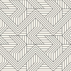 Vector seamless pattern. Repeating geometric elements. Stylish monochrome background design.