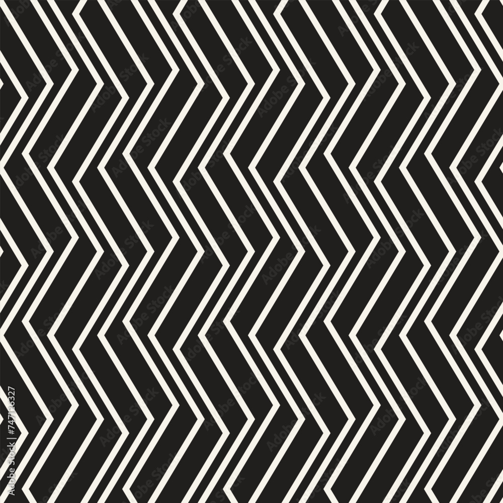 Wall mural vector seamless pattern. repeating geometric elements. stylish monochrome background design.