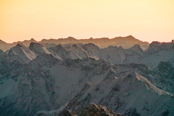 Mountain Sunrise view across the Bavarian Alps