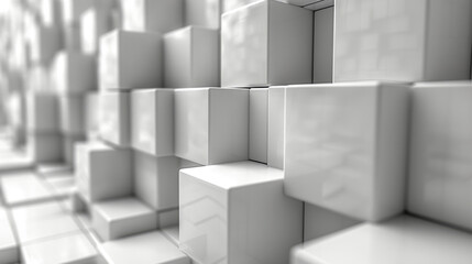 Texture of interlocking digital cubes creating a modern 3D illusion.