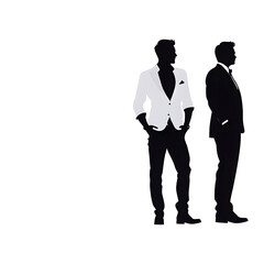 Collection of business man silhouettes set