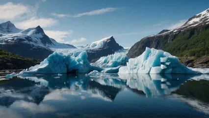 Fotobehang Melting glacier antarctica. Melting arctic ice. © FutureStock Studio