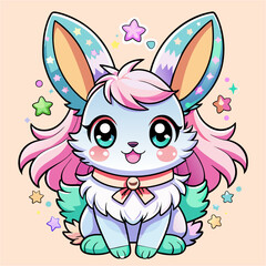 a cute rabbit chibi pastel colors (5)