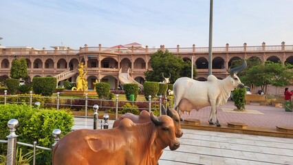 Bhuj, Gujarat India - Feb 19 2024: Shree Swaminarayan Temple Bhuj (Bhuj Mandir) in Gujrat.