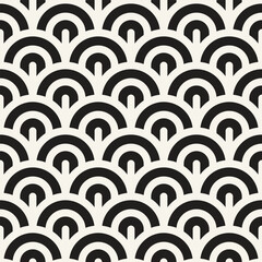 Vector seamless pattern. Repeating geometric elements. Stylish monochrome background design.