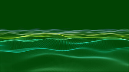 abstract futuristic wave background with particles