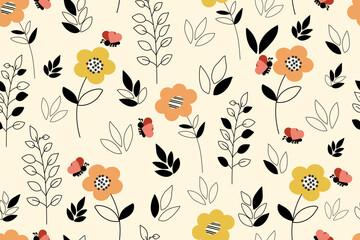 seamless floral pattern with flowers oriental style modern flower cloth, luxurious fabrics, cotton pattern, wallpaper, satin fabric, book covers, wrapping paper background	