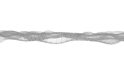 abstract futuristic wave background with particles, slow motion glowing particles on white background	