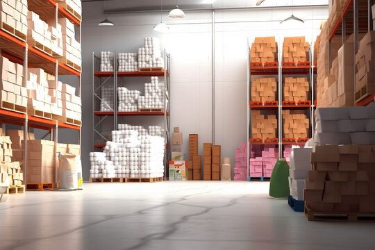 3d rendering of warehouse elements