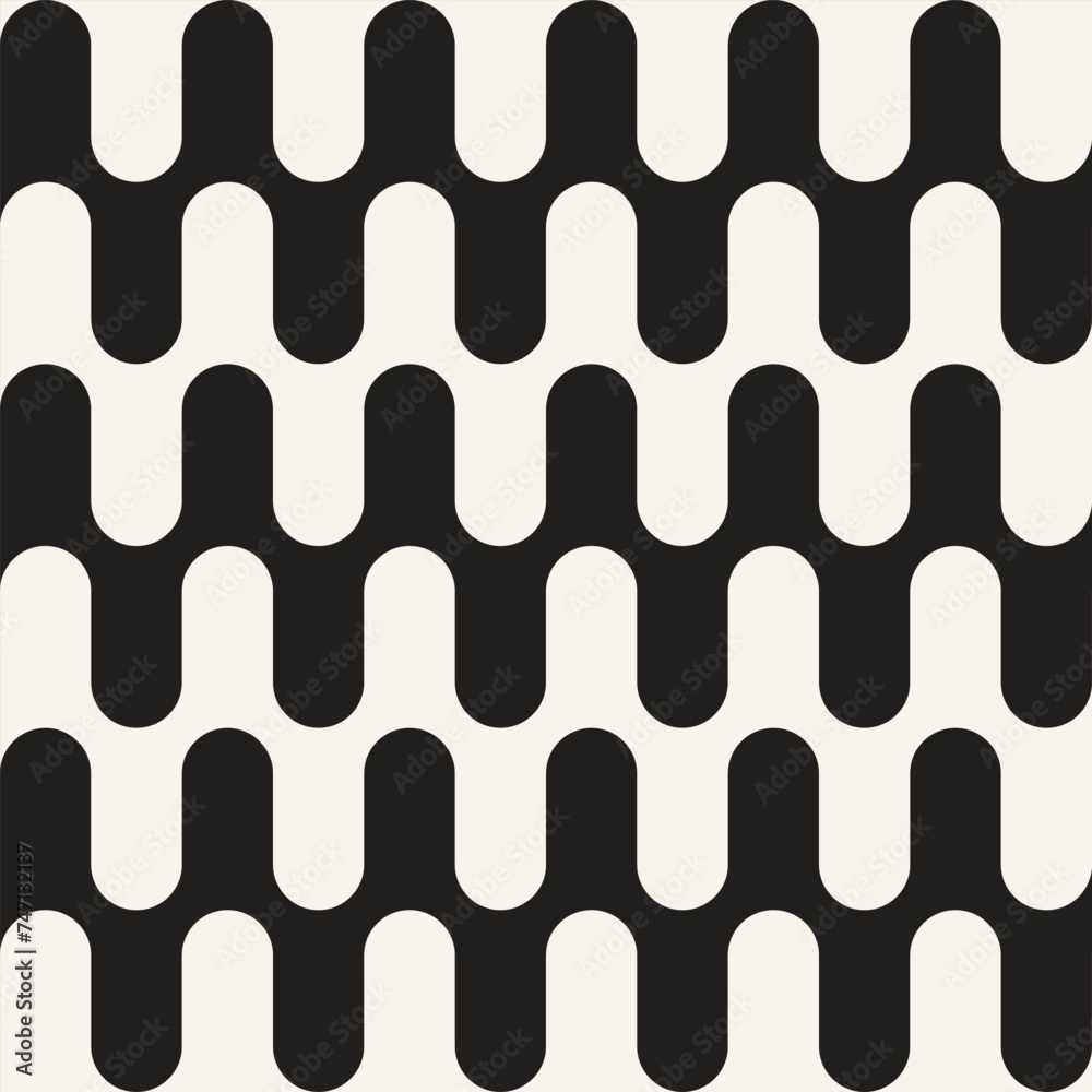 Wall mural vector seamless pattern. repeating geometric elements. stylish monochrome background design.