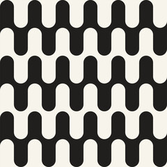 Vector seamless pattern. Repeating geometric elements. Stylish monochrome background design.