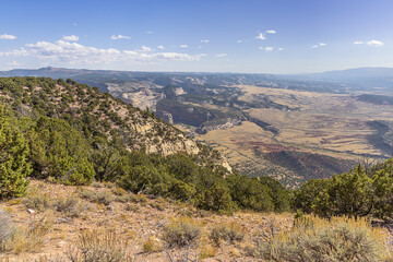 View of the Green River at Echo Park Overlook in the Dinosaur National Monument