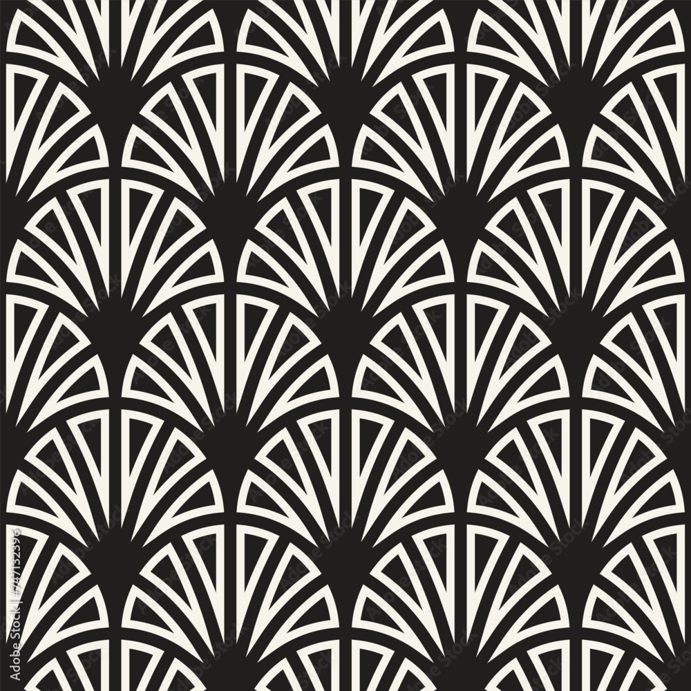 Wall mural vector seamless pattern. repeating geometric elements. stylish monochrome background design.
