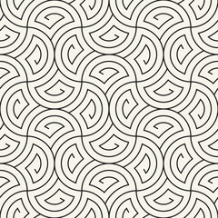 Vector seamless pattern. Repeating geometric elements. Stylish monochrome background design.