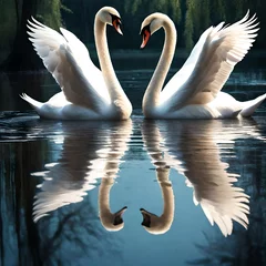  swans on the lake © Jaweria