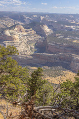 The deep valley of the Green River seen from Harper's Trail in the Dinosaur National Monument