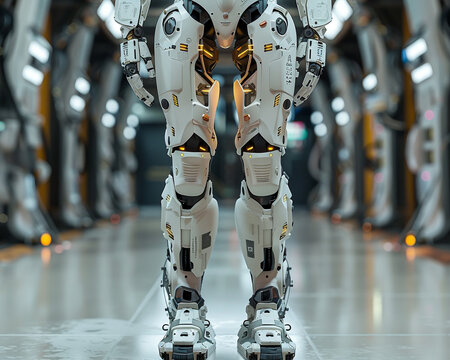An exoskeleton suit enhancing human abilities - Powered by Adobe