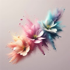 Obraz na płótnie Canvas Flowers in pastel colors, spring concept, close-up.