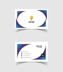 Modern and creative business card template design. Minimal style, clean double sided business card layout.