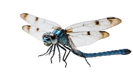 Blue dragonfly isolated on transparent background
