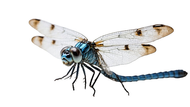Blue dragonfly isolated on transparent background