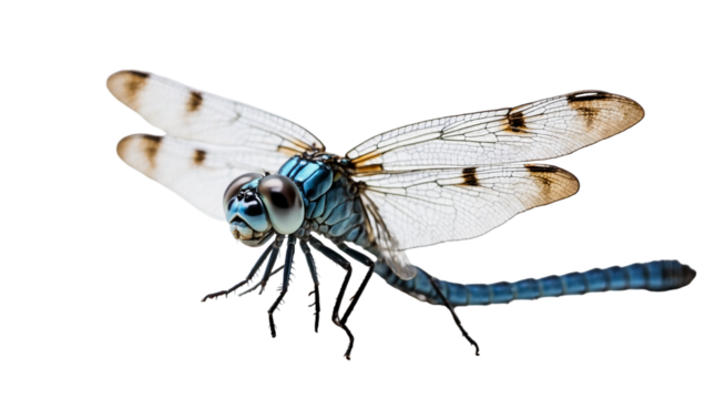 Blue dragonfly isolated on transparent background