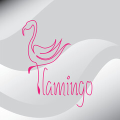 Simple and elegant flaminggo animal vector shape