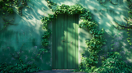 Natural door with vines leading to a world of fantasies