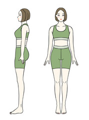 骨格ストレートの女性　トレーニングウェアver