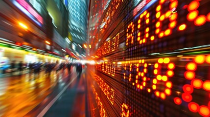 Lively stock exchange graph with vibrant lines