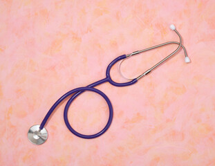 Fototapeta premium Stethoscope and medicine concept. Health support, flat lay.