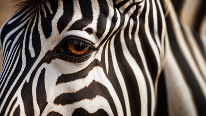 zebra eye, close-up
