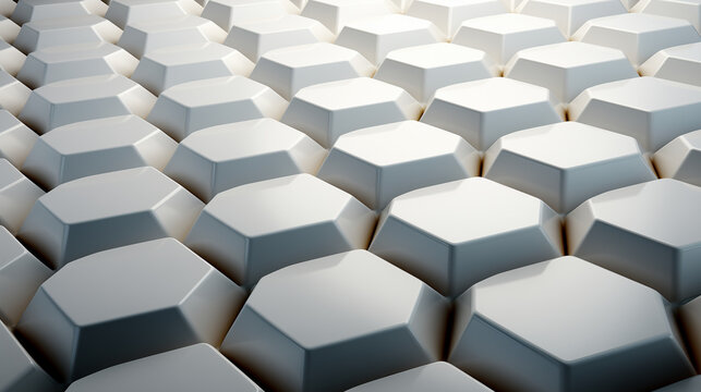 Abstract 3D White Hexagonal Background