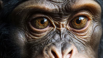 Schilderijen op glas close up of a face monkey © woodbe