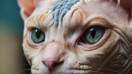 portrait of a cat Sphynx breed - obrazy, fototapety, plakaty