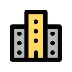 Icones symbole immeuble residence logement couleur gras