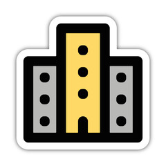 Icones symbole immeuble residence logement couleur gras relief