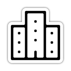 Icones symbole immeuble residence logement epais relief