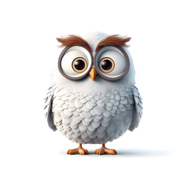 animated character of bird owl