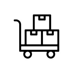 Icones symbole logo colis livraison logistique chariot a roulette colis gras