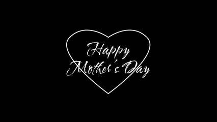 Happy Mother's Day with Text and Hearts Background Banner Digital Post