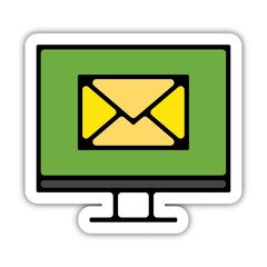 Icones symbole logo email ordinateur courrier couleur gras relief