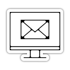 Icones symbole logo email ordinateur courrier epais relief