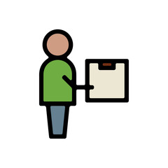 Icones symbole logo livreur colis domicile couleur gras